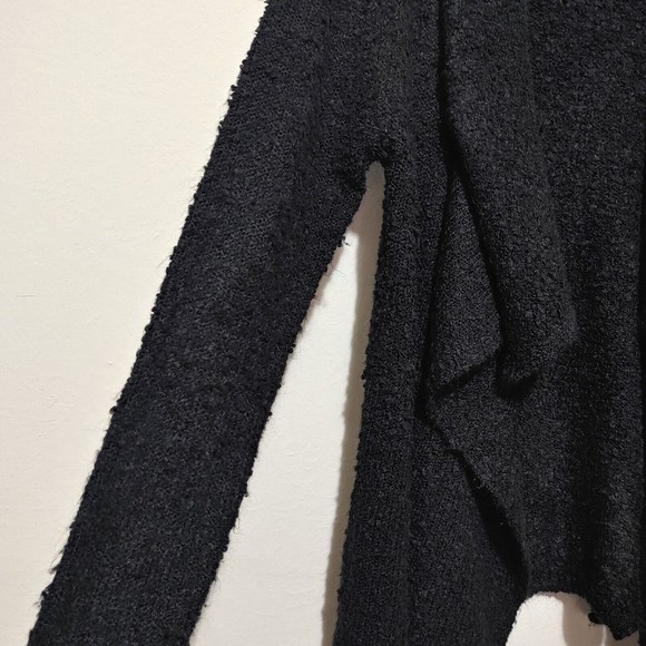 Alya Womens Textured Open Front Drapped Cardigan Color Black Size Small D01-0239 - Picture 4 of 11